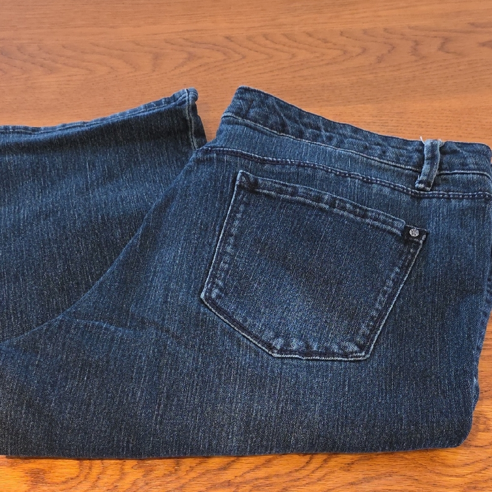 Kim Kardashian Curvy Straight Dark Blue Premium Soft Stretch Denim Jeans B